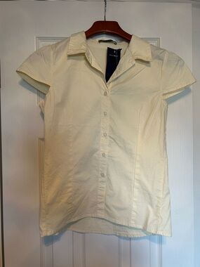 NWT Brandy Melville Light Yellow Short Sleeve Button Shirt